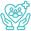 Handwashing icon with soap bubbles
